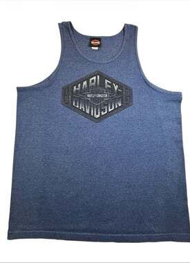 Harley-Davidson Pomona Valley Pomona Montclair CA Blue Heather Tank Top XL